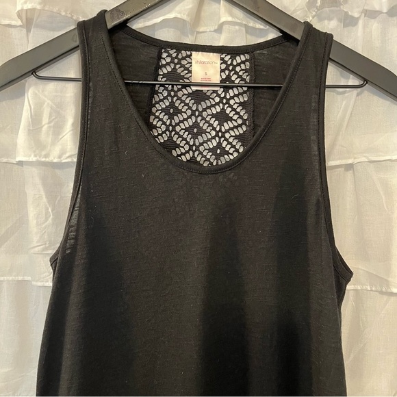 Xhilaration Black Scoop Neck Tank w/ Lace Back - Size Small - Picture 2 of 7